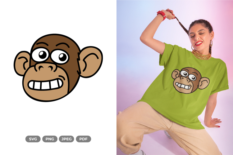 Smiling Monkey SVG & Clipart - Smiling Animal