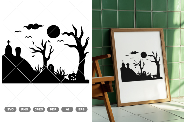 Halloween Scene SVG & Clipart