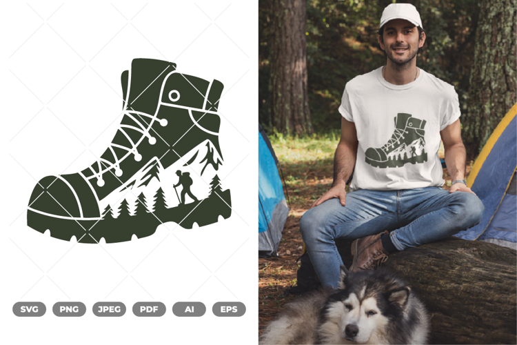 Camping Boots SVG   Clipart