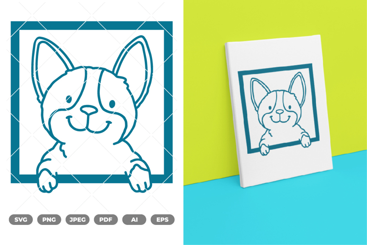 Peeking Dog Svg Image 4