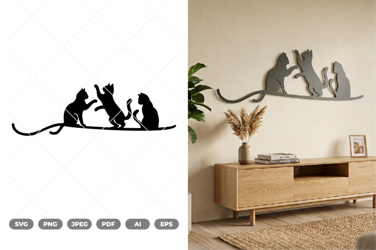 Cats on String SVG & Clipart