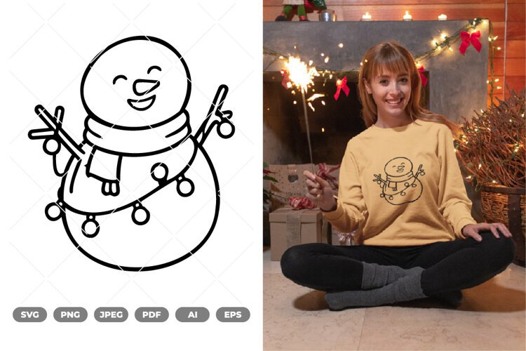 Snowman SVG & Clipart example image 1