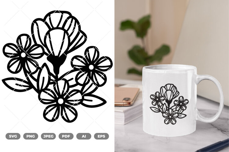 Flowers SVG & Clipart example image 1