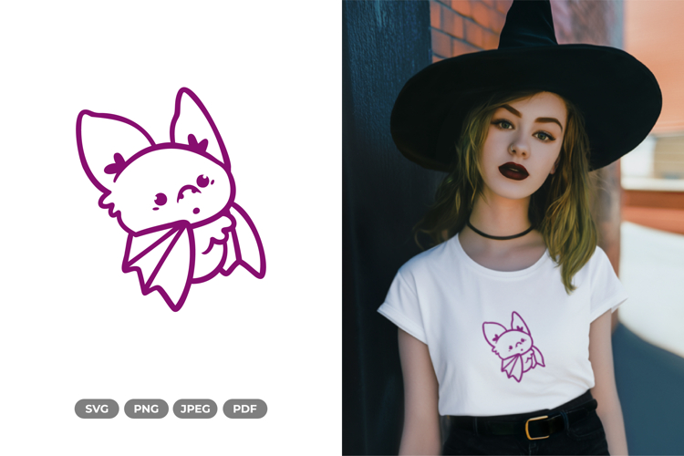 Cute and Kawaii Bat SVG & Clipart