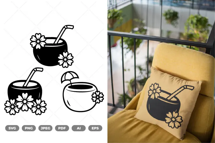 Coconut Drink SVG & Clipart