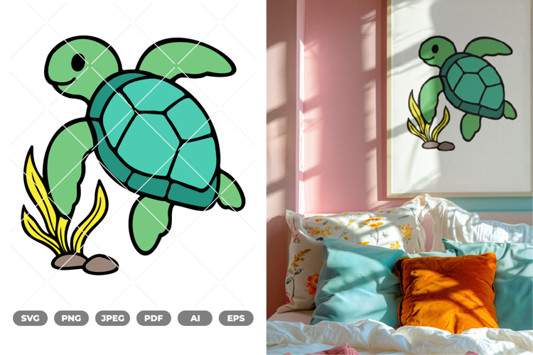 Sea Turtle Colored SVG & Clipart