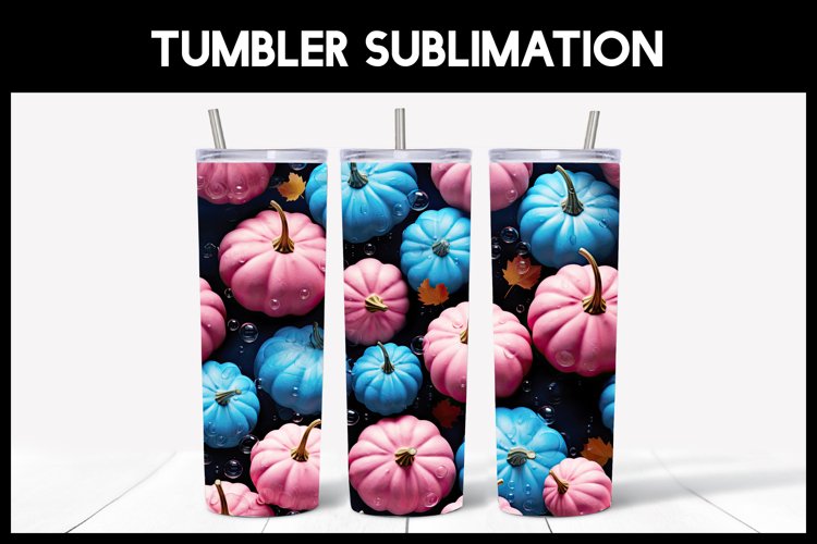 Autumn Pumpkins Tumbler Design I Seamless Tumbler PNG example image 1