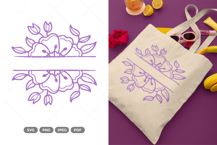 Split Flower SVG & Clipart