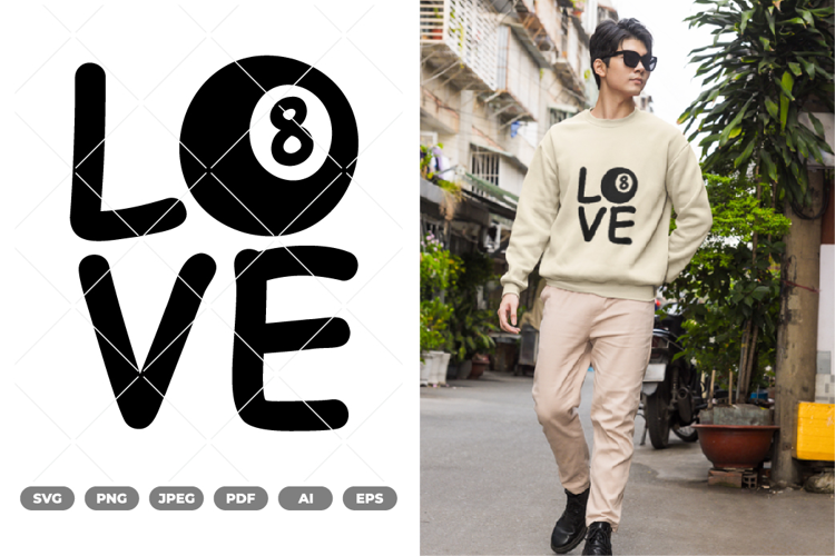 Pool ball Love SVG & Clipart