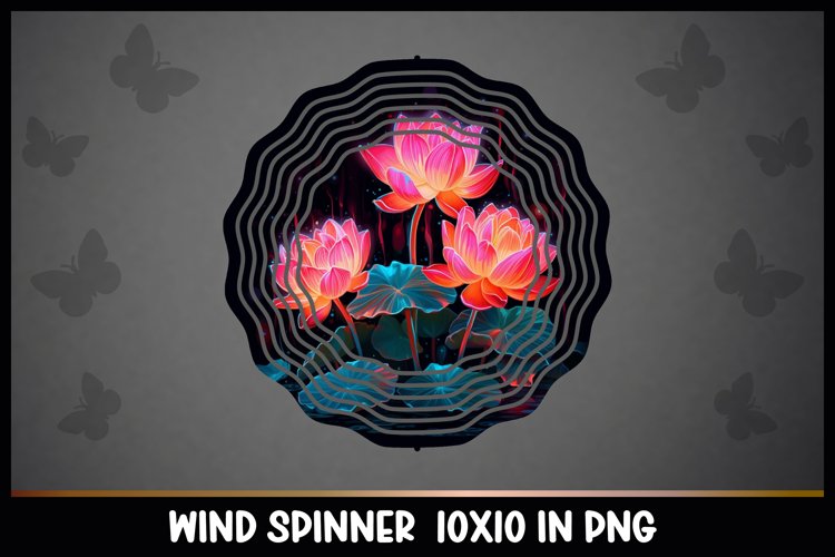 Rainbow Water Lilly Flower Wind Spinner Sublimation example image 1