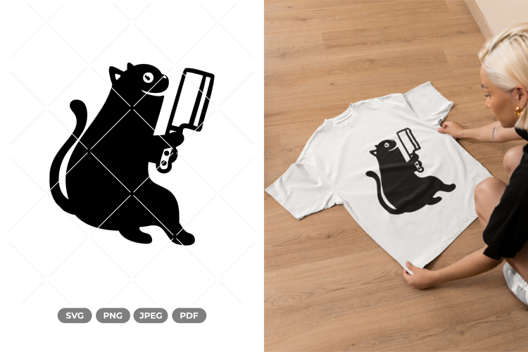 Black Cat SVG & Clipart - Funny Cat