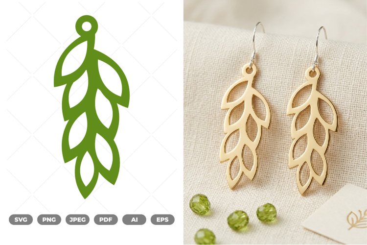 Leaf Earring SVG   Clipart