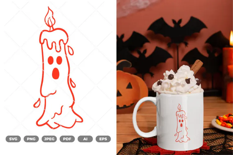 Scary Candle SVG & Clipart