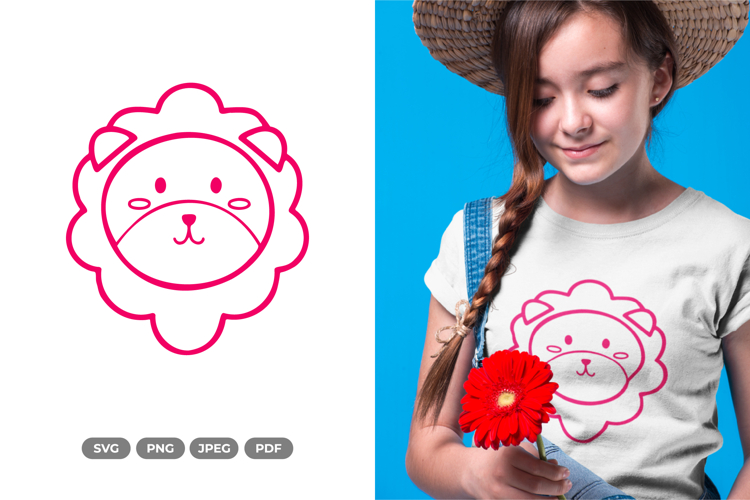 Cute Lion Head SVG & Clipart