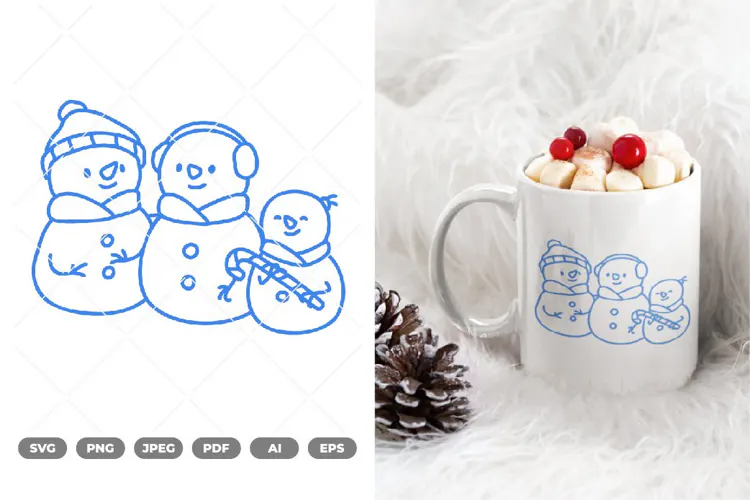 Snowman Family SVG & Clipart