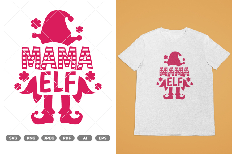Mama Elf SVG   Clipart