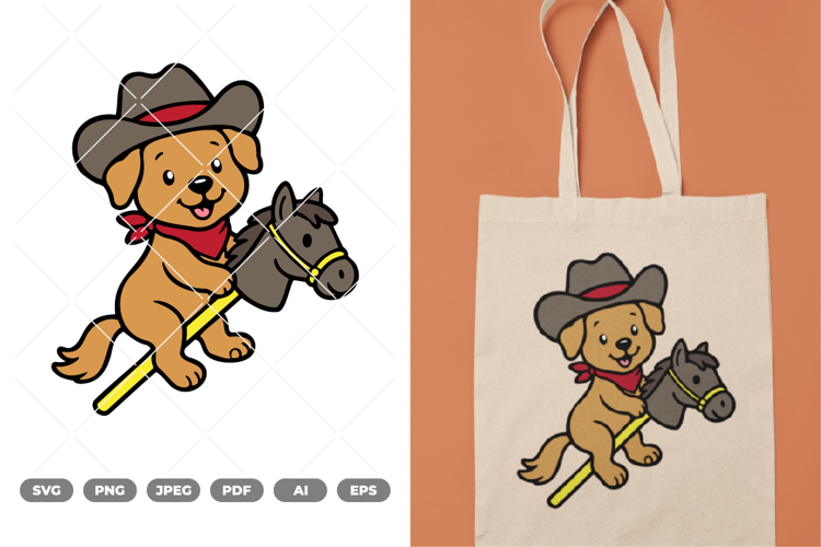 Cowboy Puppy Colored SVG & Clipart
