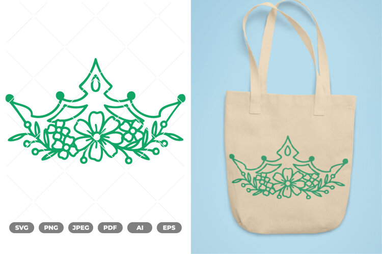 Floral Crown SVG & Clipart example image 1