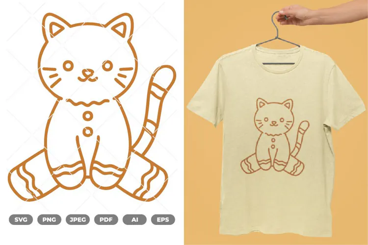 Cat Ginger Bread SVG & Clipart