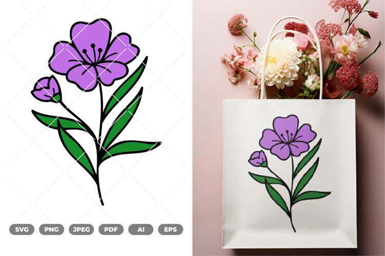 Flower Colored SVG & Clipart example image 1