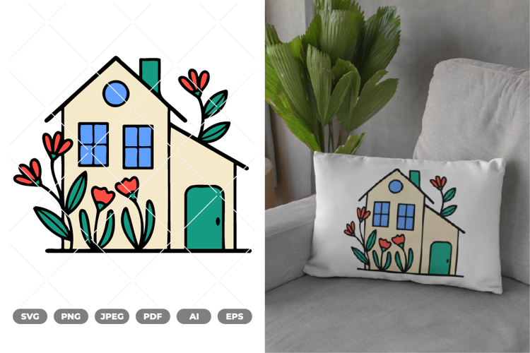 House Colored SVG & Clipart example image 1