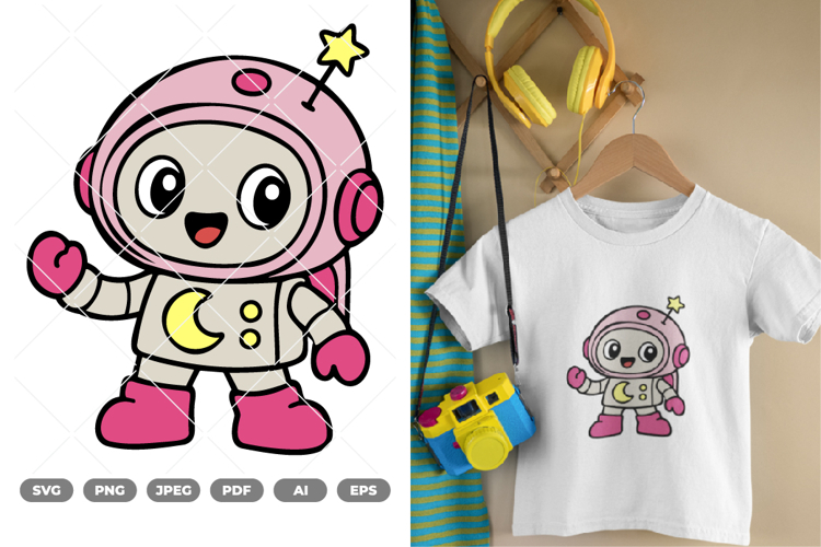 Chibi Robot Colored SVG   Clipart