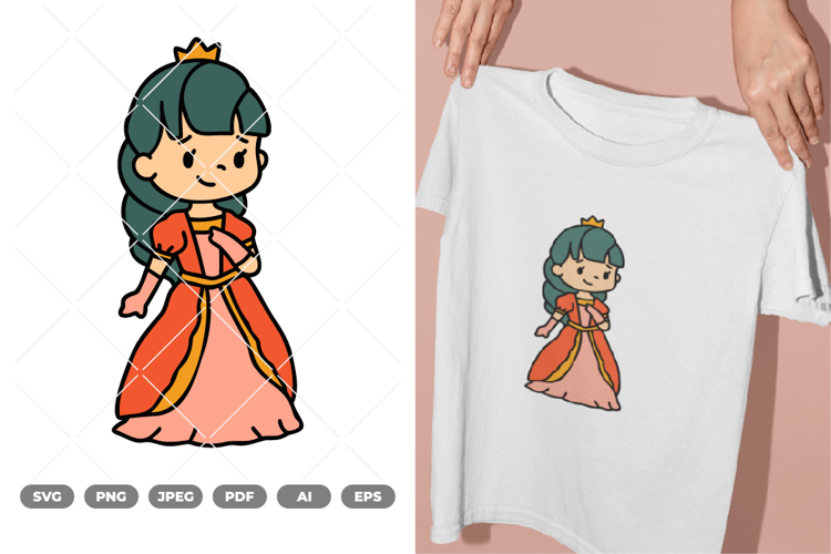 Chibi Princess Colored SVG & Clipart