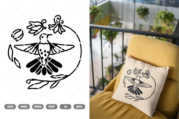 Colibri and Flower SVG & Clipart