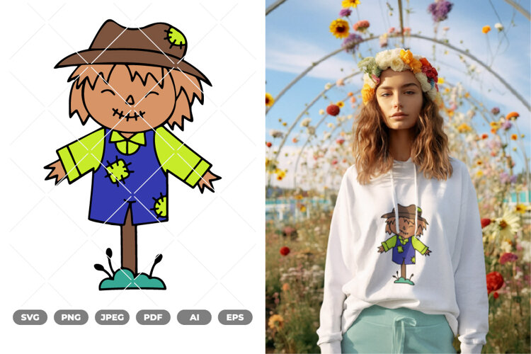 Scarecrow Colored SVG & Clipart example image 1