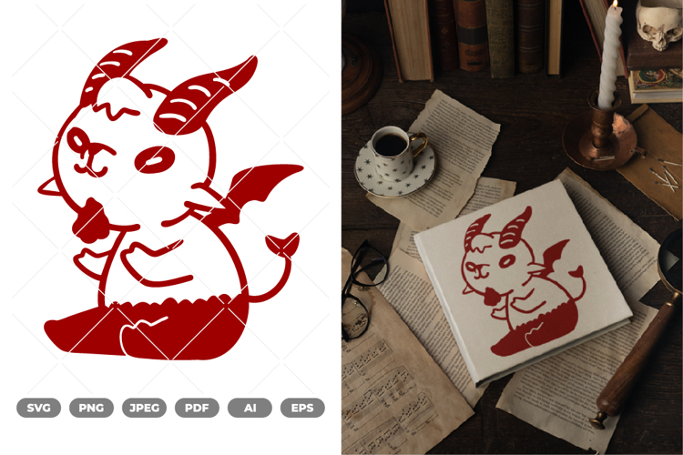 Chibi Satan Goat SVG & Clipart