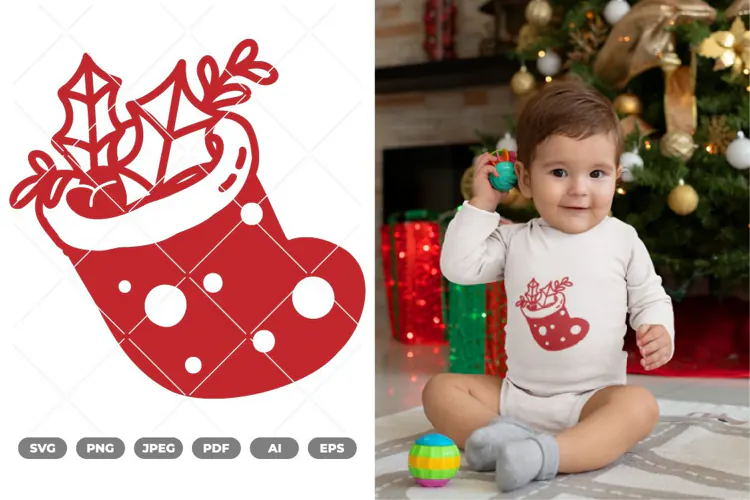 Christmas Stocking SVG & Clipart