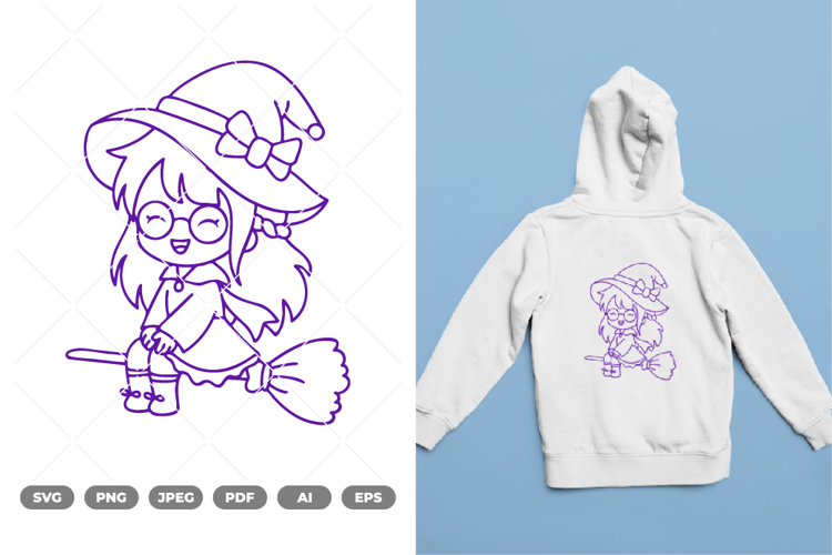 Chibi Witch SVG & Clipart