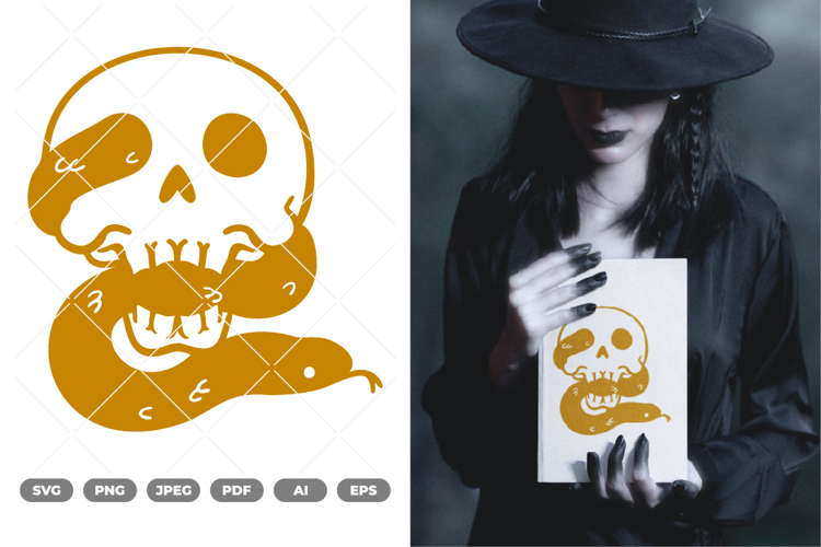 Skull and Snake SVG & Clipart