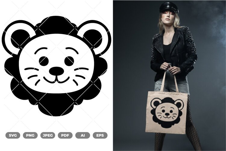 Cute Lion SVG & Clipart example image 1