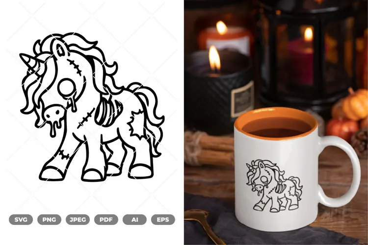 Zombie Unicorn SVG & Clipart