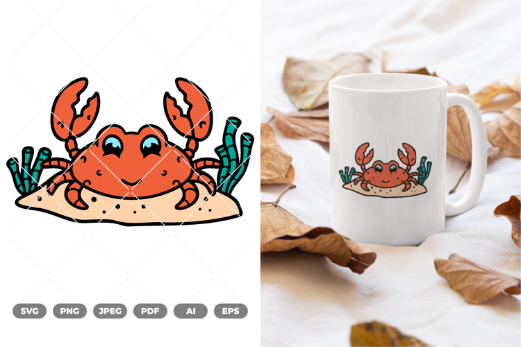 Crab Colored SVG   Clipart