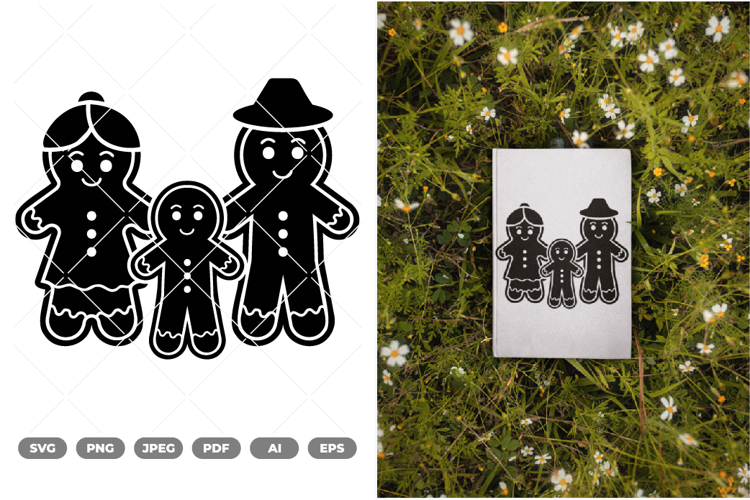 Gingerbread Family SVG & Clipart