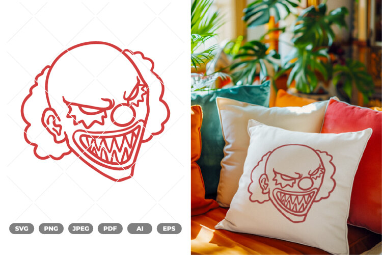 Scary Clown SVG & Clipart example image 1