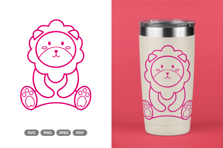 Cute Lion SVG & Clipart - Nursery Doodle