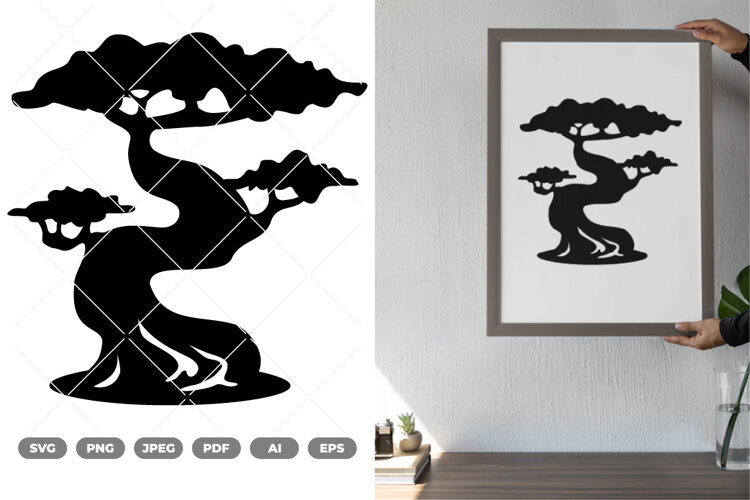 Bonsai Silhouette SVG & Clipart example image 1