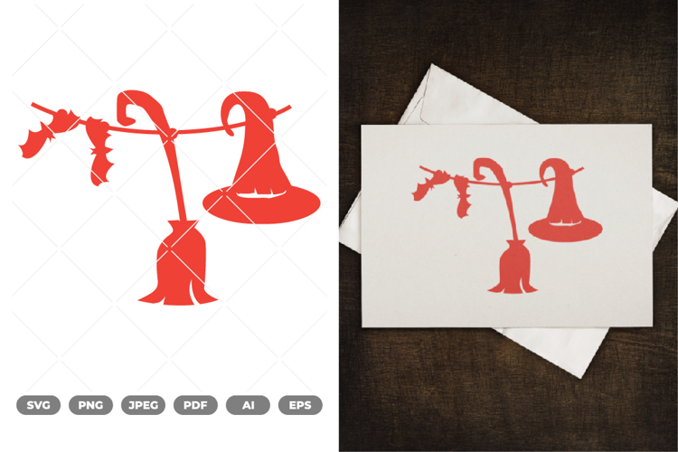 Witch Clothesline SVG & Clipart