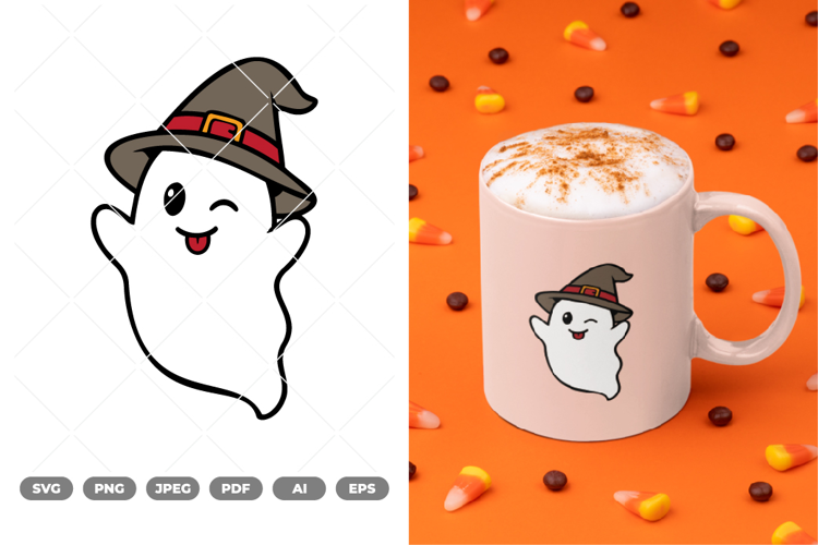 Cute Ghost Colored SVG & Clipart