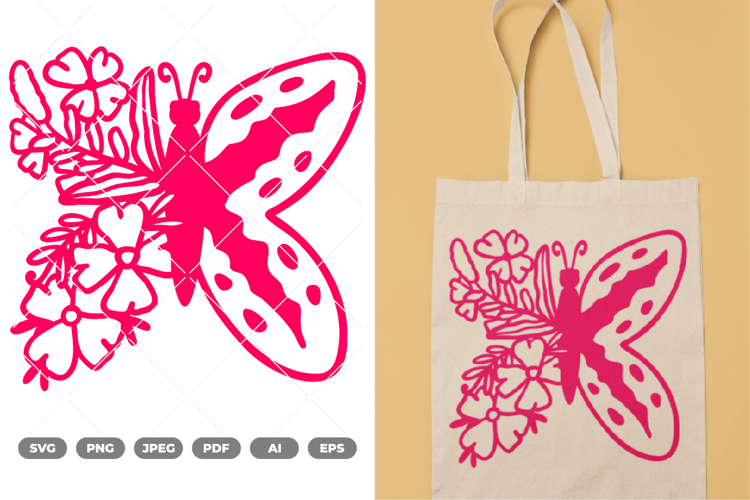Flower Butterfly SVG & Clipart