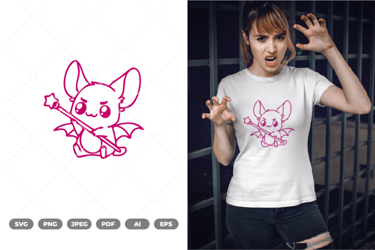Kawaii Bat SVG   Clipart