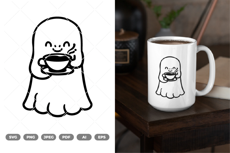Coffee Ghost SVG & Clipart