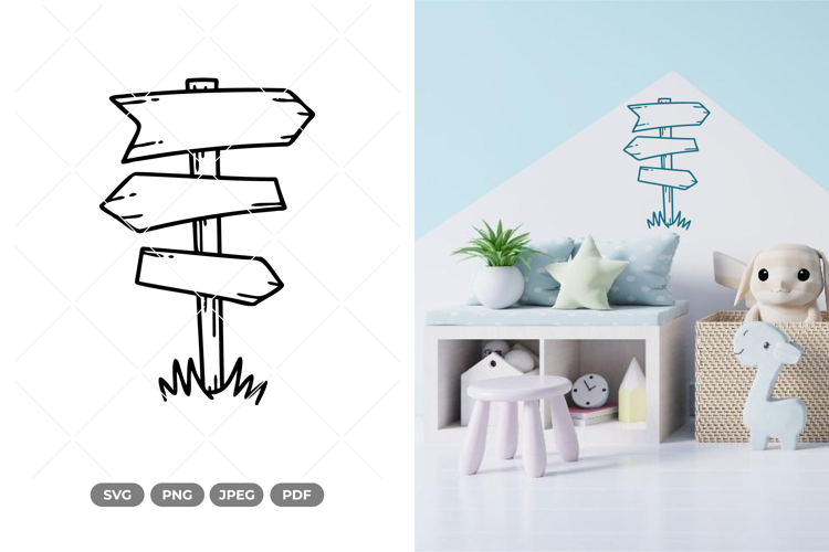 Wooden Sign Doodle SVG & Clipart