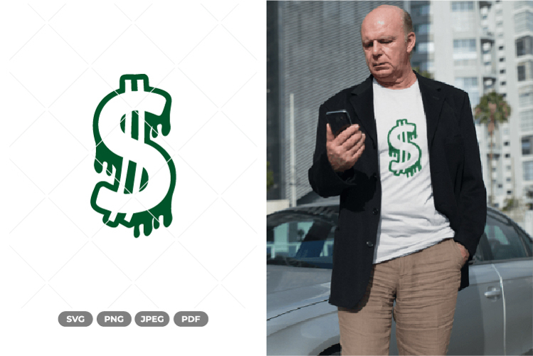 Melting Dollars SVG & Clipart