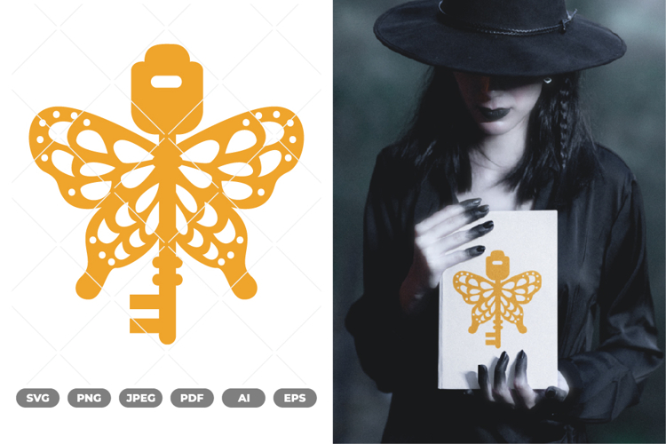 Winged Key SVG & Clipart