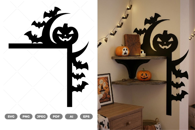 Halloween Door Corner SVG & Clipart
