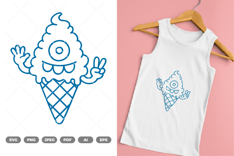 Ice Cream Monster SVG & Clipart